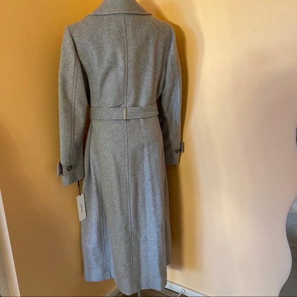 CALVIN KLEIN Wool-Blend Light Grey Belted Coat NWT - Picture 5 of 7